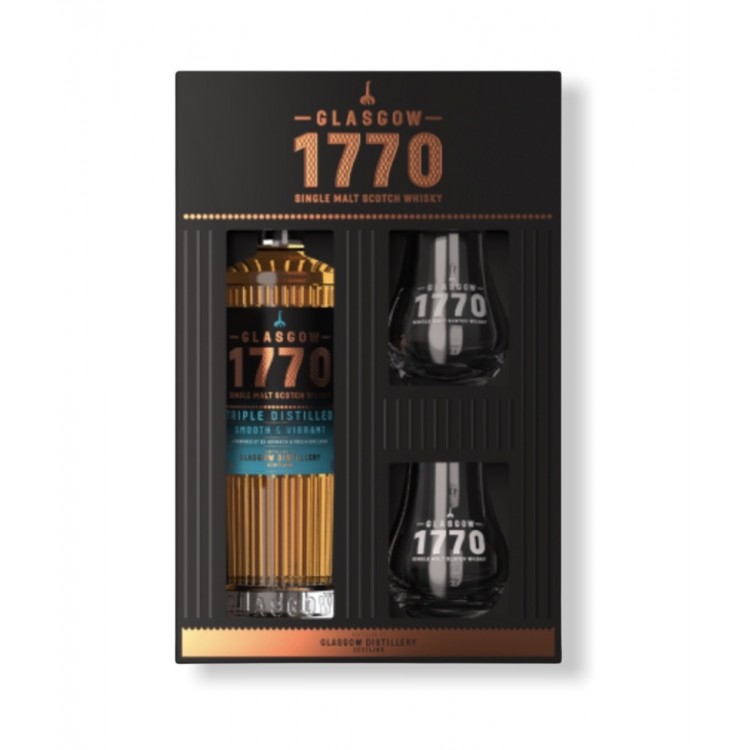 Glasgow 1770 Triple Distilled Gift Box + 2 Glasses
